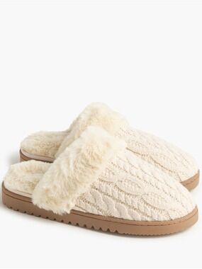 J CREW Cable-knit scuff slippers Size 8 NWOT